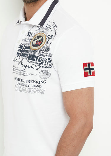 Polo col contrasté Blanc