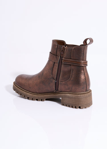 Boots plates en suédine motif léopard Marron