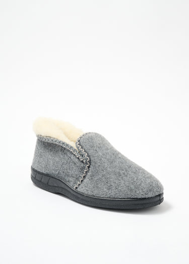 Chaussons montants chauds fourrés laine Gris Clair
