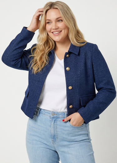 Veste courte esprit couture Marine