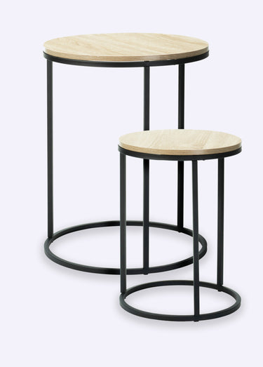 Tables d'appoint bois métal forme aérienne Bois
