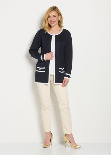Gilet long bord à bord Marine