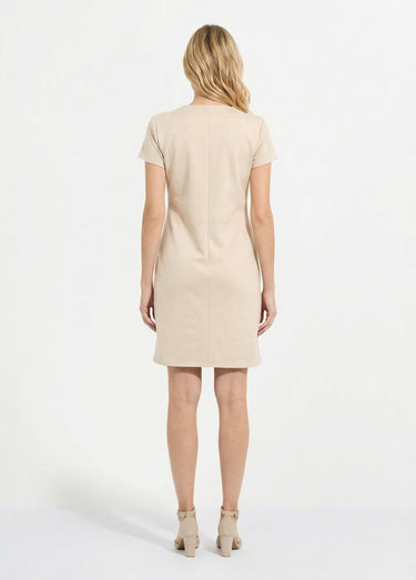 Robe courte tissu suédé velouté Beige
