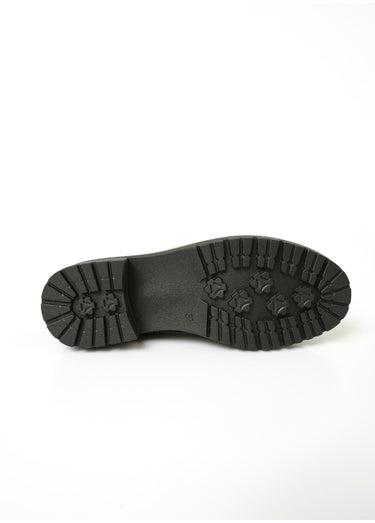 Mocassin bimatière effet natté et daim Noir