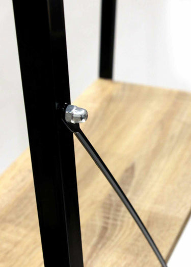 Etagère design large métal foncé et bois Beige/Noir