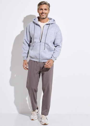 Sweat shirt zippé avec poche kangourou Gris Clair