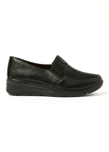 Derbies style loafers semelle compensée Noir