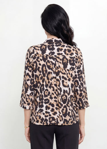 Chemisier fluide léopard et col tailleur Leopard