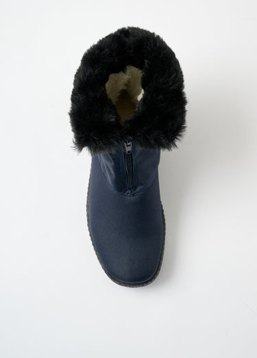 Boots zippées imperméables grande largeur Marine