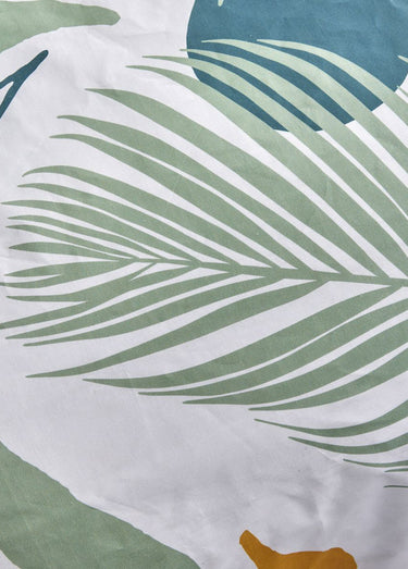 Parure pur coton 260 x 240cm, Nature Bleu Ciel/Blanc