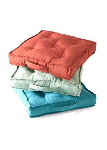 Coussin de sol capitonné uni Vert d'eau