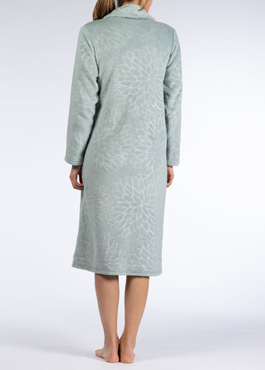 Peignoir manches longues en sherpa motif Vert