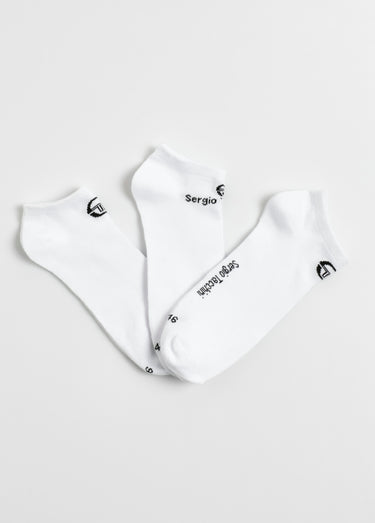 Lot de 3 Chaussettes courtes avec logo Blanc