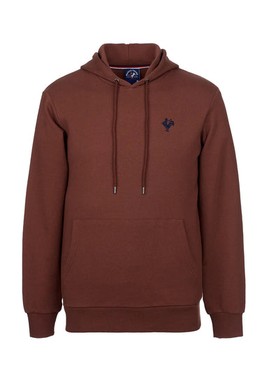Sweat shirt à capuche poche kangourou Brun