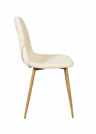 Chaises bouclette avec dossier losanges Beige/Marron