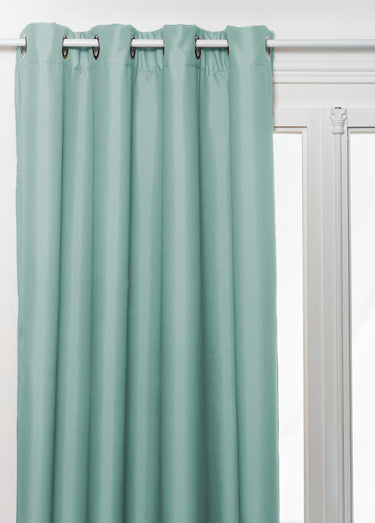 Rideau isolant oeillets métal, 140x260cm Celadon