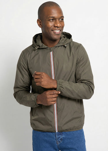 Parka courte déperlante tendance Kaki