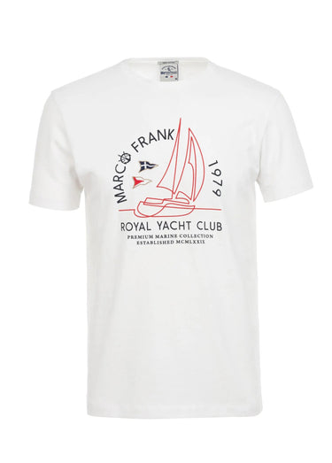 T-shirt manches courtes, thème nautique Blanc
