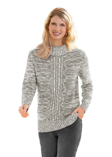 Le pull col roulé torsadé Chine Gris