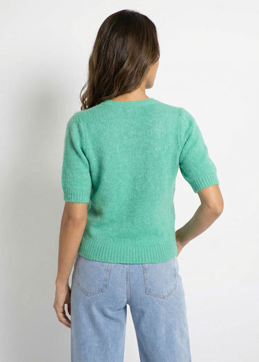 Gilet à manches courtes avec laine Vert d'eau
