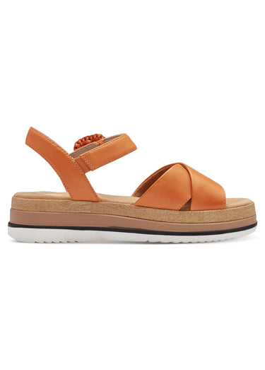 Sandales en cuir avec brides croisées Orange