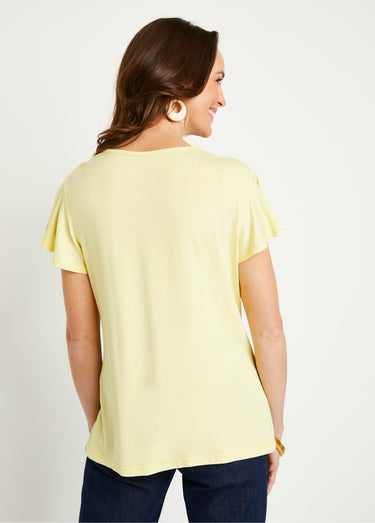 T-shirt manches courtes dentelle Vanille