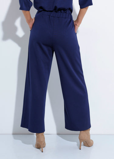 Pantalon coupe confort maille souple Marine