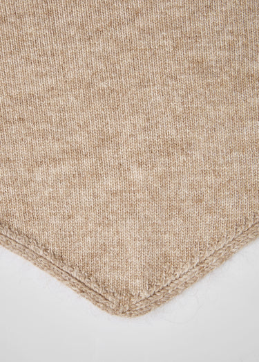 Echarpe triangle avec laine + cachemire Beige