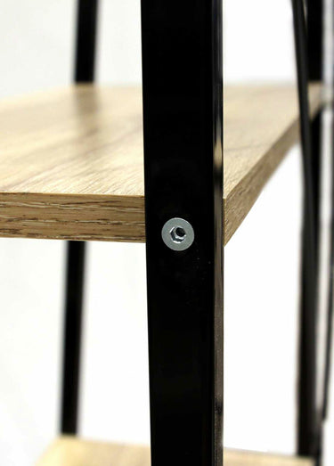 Etagère design large métal foncé et bois Beige/Noir