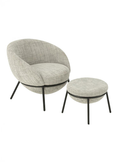 Fauteuil repos tissu + repose pieds 4G Gris
