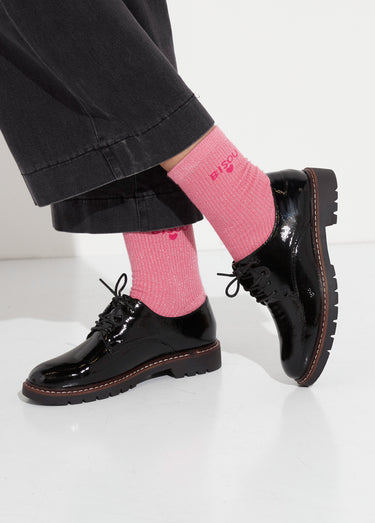 Derbies vernis tendance à lacets Noir