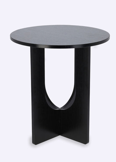Table d'appoint en bois formes évidées Noir