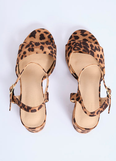 Sandales chic en simili cuir ou suédine Leopard