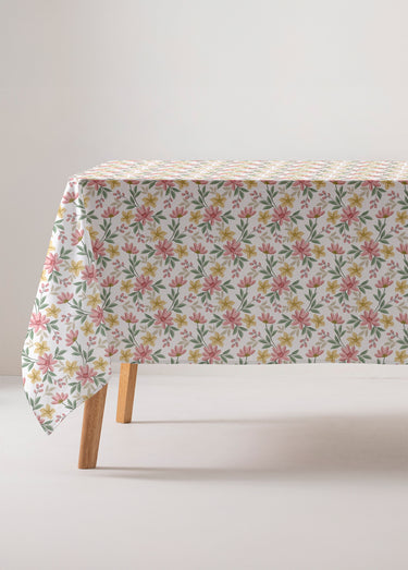 Nappe anti taches motif fleuri Imprime/Rose