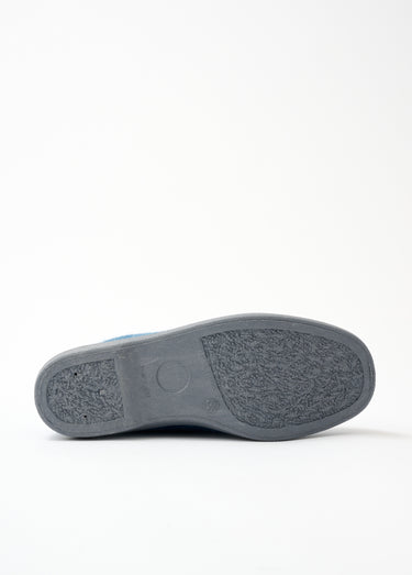 Chaussons montants grande largeur brodés Bleu Jean