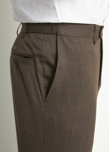 Pantalon ceinture ajustable invisible polylaine Marron