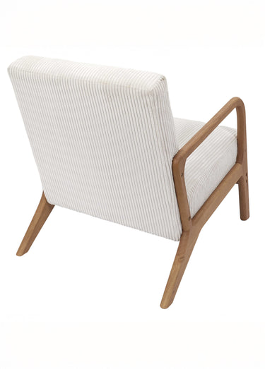 Fauteuil lounge en velours cotelé 3B Blanc Casse