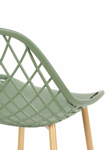 Chaises d'extérieur avec dossier alvéolé Vert