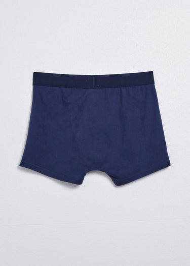 Boxer uni monochrome en pur coton Bleu