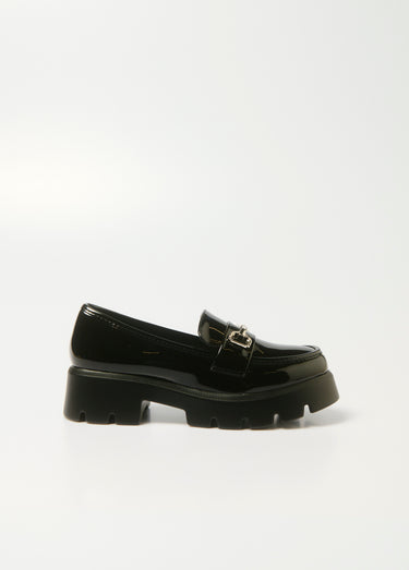 Moccasins vernis et mors, semelle crantée Vernis Noir