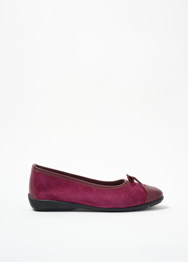 Ballerines souples en cuir largeur confort Bordeaux