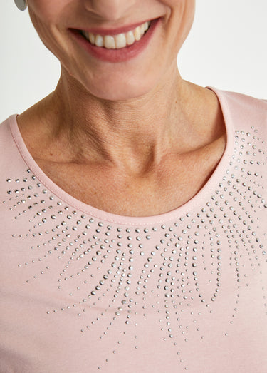 T-shirt court manches courtes Rose