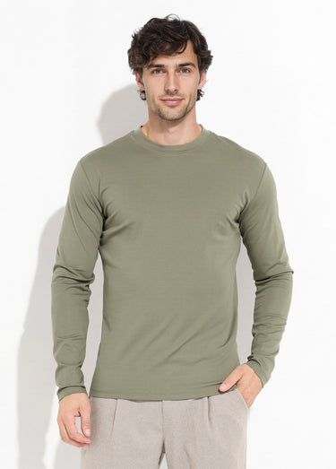 T-shirt à manches longues avec stretch Kaki