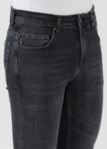 Jean 5 poches en denim, coupe fittée Gris Anthracite