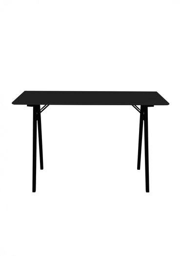 Bureau scandinave foncé, pieds compas Noir