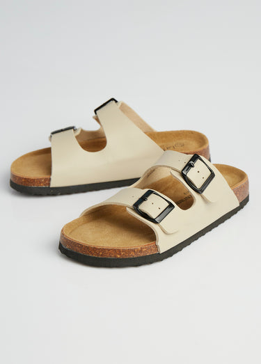 Mules 2 boucles et semelle anatomique Beige