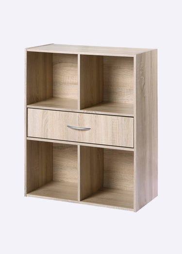 Meuble de rangement 4 cases + tiroir 2M Marron Clair