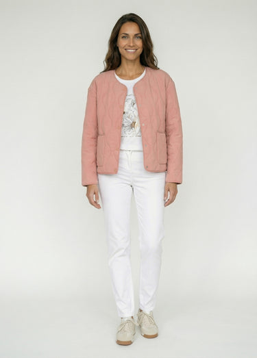Veste matelassée zippée sans col Terracotta