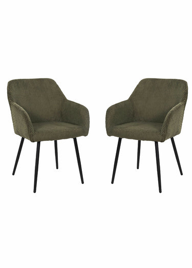Fauteuils compact en velours cotelé, 1V Vert/Noir