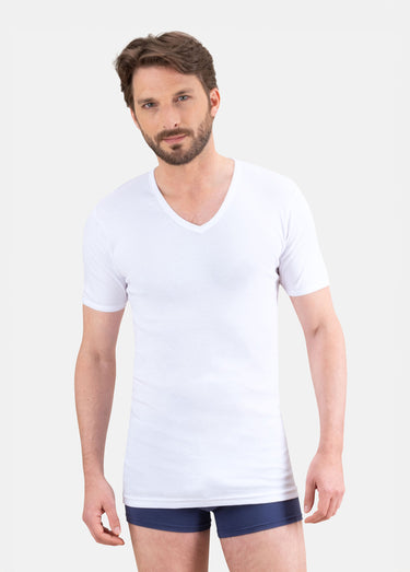 T-shirt à col invisible Blanc